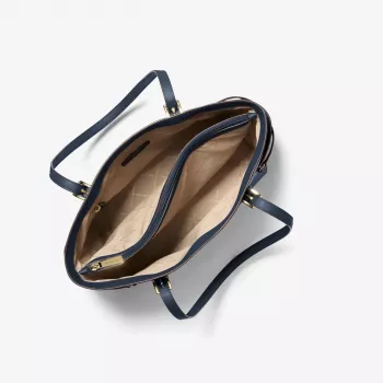MICHAEL KORS sieviešu Jet Set Travel Saffiano ādas tote soma tumši zila 35S5GV6T7LNAV