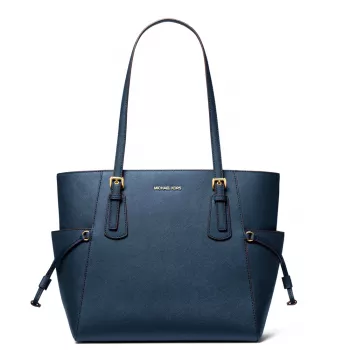 MICHAEL KORS sieviešu Jet Set Travel Saffiano ādas tote soma tumši zila 35S5GV6T7LNAV