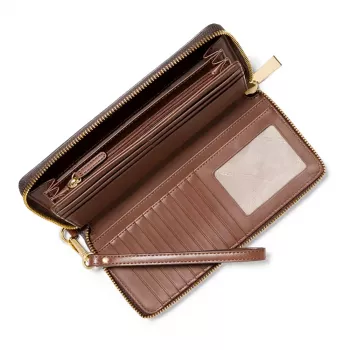 MICHAEL KORS Women's Jet Set Travel Wristlet Brown Signature Canvas - 35S6GTVE9BBRO