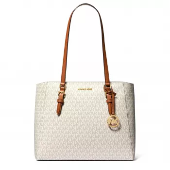 Michael Kors Women's Saffiano Leather Bag Set – Tote un Pouch (Vanilla) – Modelis 35F3GCFT9TVAN