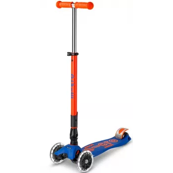 Micro Maxi Deluxe Foldable LED Neon 3-Wheel Kick Scooter – Ultra Pink