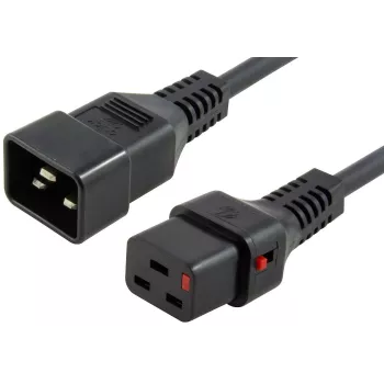 MICROCONNECT bloķējošais strāvas vads C20 uz C19, 2.5m, 16A, Melns