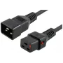 MICROCONNECT bloķējošais strāvas vads C20 uz C19, 2.5m, 16A, Melns