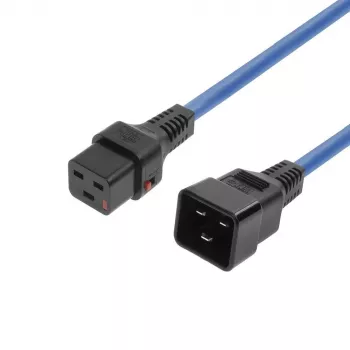 MicroConnect MC-C19C20LOCK-1M-B fiksējošais IEC barošanas kabelis C20 uz C19, 1 m, melns