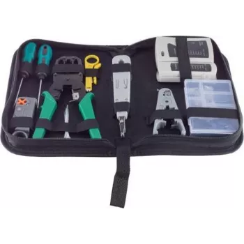 MicroConnect Network Cable Tester Set 10 (CAB-TEST5) ar RJ45, RJ11/RJ12, BNC, USB testeriem un 8 ID tālvadības vienībām