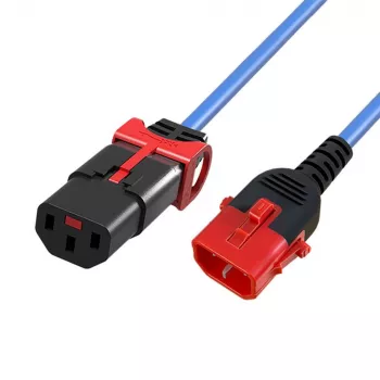 MICROCONNECT barošanas vads C13 IEC Lock+ – C14 1,5 m melns