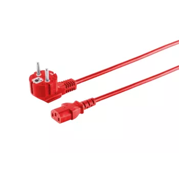 MicroConnect barošanas kabelis Schuko leņķiskais uz IEC C13, 3m, sarkans MC-SCHUANGC13300R