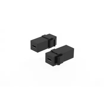 MICROCONNECT USB-C sieviešu–sieviešu Keystone adapteris, USB 3.2 Gen 2, 10Gbps, 100W PD, DisplayPort Alt Mode, melns