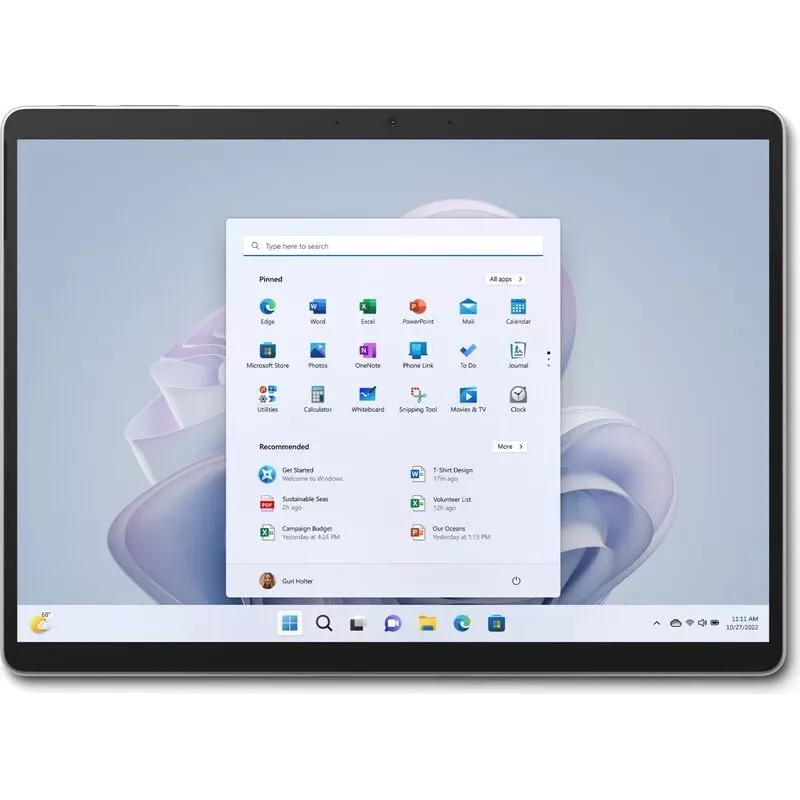 Microsoft Surface Pro 9 2-in-1 Laptop / Tablet, Intel Core i5-1235U, 16 GB RAM, 256 GB SSD, 13 inch 2880x1920 Touchscreen, Windows 11 Home, Platinum