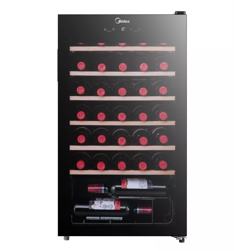 Midea Vīna dzesētājs MDRW150FGG22W Brīvstāvošs 34 pudeles Melns
