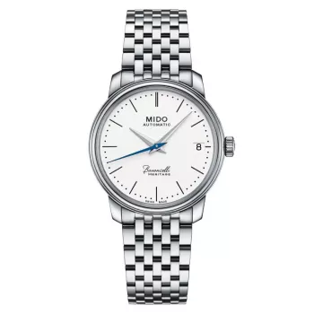 MIDO Baroncelli III Automātiskais dāmu pulkstenis 33mm Nerūsējošais tērauds Sudraba opalīna ciparnīca M027207110100