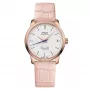 MIDO Baroncelli III Lady automātiskais pulkstenis 33mm rozā zelta PVD nerūsējošais tērauds sudraba ciparnīca brūns ādas siksniņš M027207360100