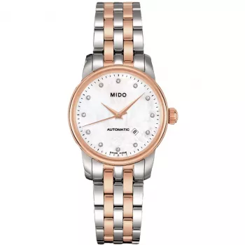 MIDO Baroncelli Lady Automātiskais Pulkstenis M76009691 29mm Rožu Zelta PVD