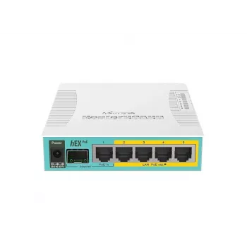 MikroTik hEX PoE Gigabit Ethernet maršrutētājs balts