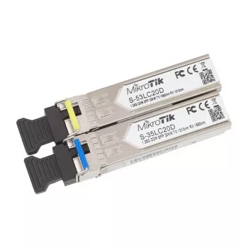 MikroTik S-35LC20D BiDi SFP modulis, 1,25G vienmoda LC simplex, 20km, 1310nm/1550nm, DDM