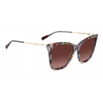 MISSONI Sieviešu tauriņveida saulesbrilles MIS0106SX193X – Brūns rakstains acetāta rāmis, brūnas gradienta lēcas, UV400 aizsardzība