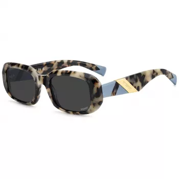 MISSONI Sieviešu saulesbrilles MIS0220SC9K Havana Acetāta Kvadrātveida Rāmis Pelēks Gradients Lēcas 52/20/140 mm