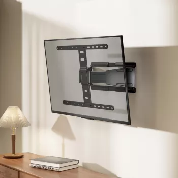 MOBILUX Sbox PLB-79464 Fiksētais TV sienas stiprinājums – 43-90 inch ekrāniem, 50 kg, VESA līdz 600x400 mm, melns