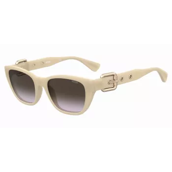 MOSCHINO MOS130-S-SZJ Sieviešu saulesbrilles Havana acetāta kvadrātveida rāmis ar brūni gradienta lēcām 55mm