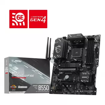 MSI B550 GAMING WIFI6E mātesplate - AMD B550, Socket AM4, ATX, DDR4, Wi-Fi 6E