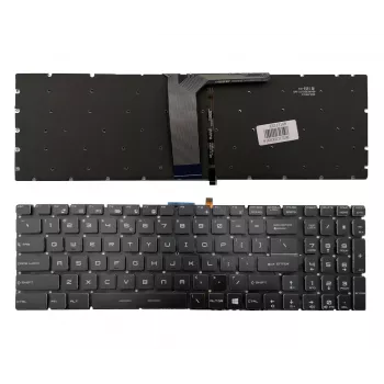 MSI MS-16JB klēpjdatora rezerves klaviatūra - US English QWERTY, ar apgaismojumu, melna