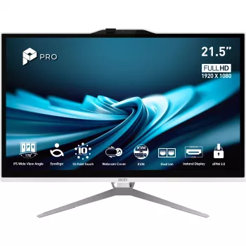 MSI Pro AP222T 14MA-606XEU viss vienā dators, Intel Core i3-14100, 21,5 collu Full HD, 8GB DDR4, 512GB SSD, bez OS