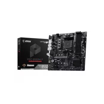 MSI PRO B550M-P mātesplate, AMD AM4, B550, Micro-ATX, 4x DDR4, 128GB Max, Dual M.2, Gigabit LAN