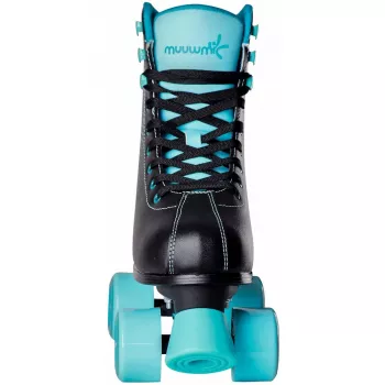 MUUWMI Rollschuh Disco 31-34 izmērs, kvadrātveida skrituļslidas tirkīza/melnā