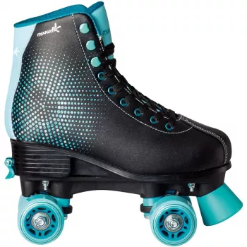 MUUWMI Rollschuh Disco 31-34 izmērs, kvadrātveida skrituļslidas tirkīza/melnā