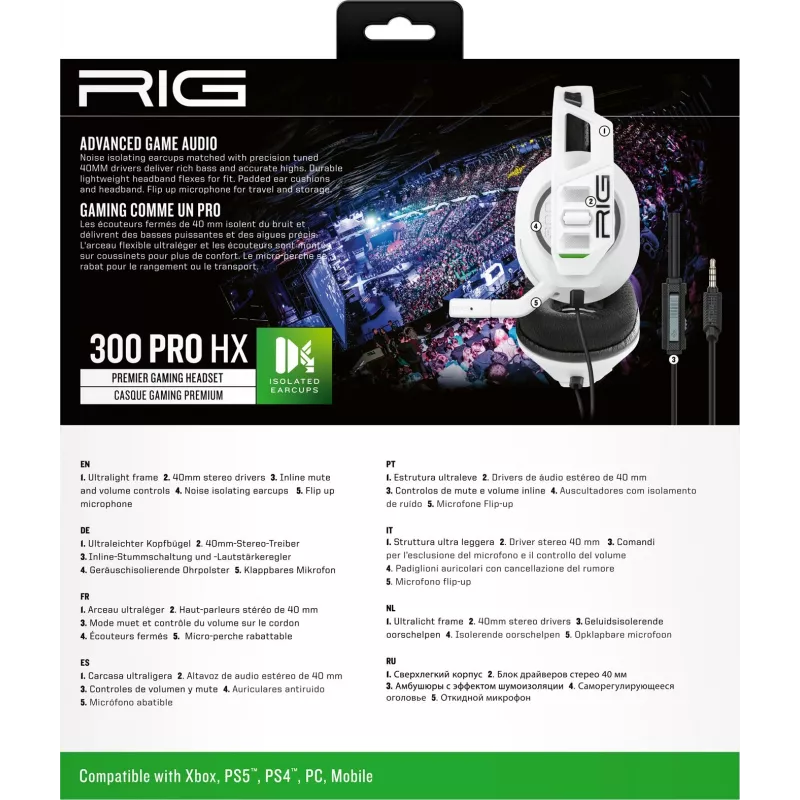 NACON RIG 300HX Gaming Headset Xbox, Balts