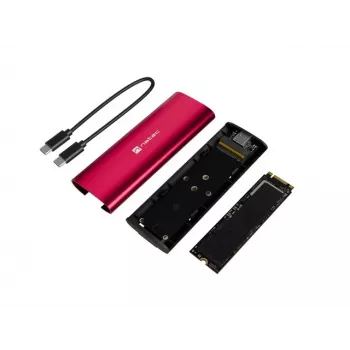 NATEC RHINO M.2 NVMe ārējā SSD korpuss, USB-C 3.2 Gen 2, rubīnsarkans
