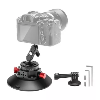 NEEWER CA013 Piesūcekņa stiprinājums ar 1/4 collu skrūvi sporta kamerām (DJI Action, GoPro, Insta360)
