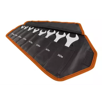NEO TOOLS 09-860 regulējamā uzgriežņu atslēga 250 mm, hroma-vanādija tērauds, ar divkomponentu rokturi, DIN 3117, max atvērums 30 mm, melna/pelēka
