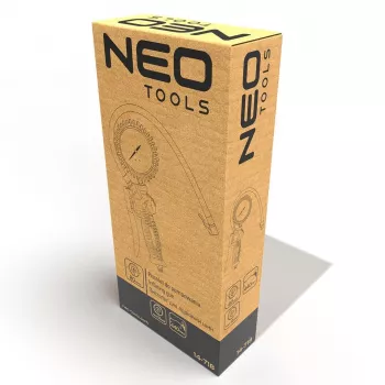 NEO Tools 14-718 5-Daļu Kompresora Piederumu Komplekts ar Spirālšļūteni, Pūšanas Pistoli un Riepu Pievienošanas Pistoli