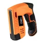 NEO Tools 16-050 rokas skavotājs polsterēšanai, izolācijai un dekoratīviem darbiem, regulējams spēks, J-tipa skavas 6-14 mm, melns/oranžs