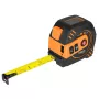 NEO TOOLS 67-100 Lāzera attāluma mērītājs ar 5 m mērlenti, 40 m diapazons, IP54, fona apgaismojuma LCD, 2. klases lāzers, 2 x AAA