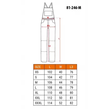 NEO Tools 81-246-M darba bikses ar ceļgalu kabatām, izmērs M, pelēki/oranžas, 65% poliesters 35% kokvilna, 245 g/m²