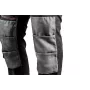 NEO TOOLS 81-248-XXL vīriešu darba bikses ar 10 kabatām un ceļgalu aizsargu kabatām, pelēka/melna, 100% kokvilna, 270 g/m²
