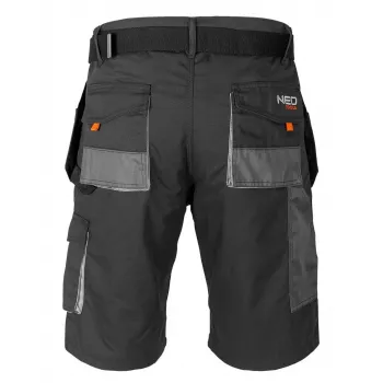 NEO Tools 81-270-XL aizsargājošas darba šorti, pelēki/melni, XL izmērs, 9 kabatas, EN ISO 13688