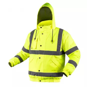 NEO TOOLS 81-712-L Hi-Vis izolētā bomber darba jaka, dzeltena/tumši zila, L izmērs