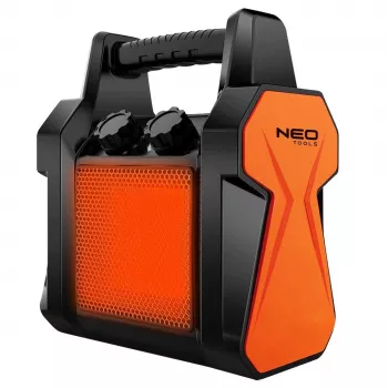 NEO Tools 90-061 Elektriskais siltumventilators 3000W, 2 sildīšanas režīmi, ventilācijas režīms, regulējams termostats, aizsardzība pret pārkaršanu, melns/oranžs