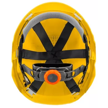 NEO TOOLS 97-210 Integrēta drošības ķivere ar sieta vizieri un ausu aizsargiem, oranža