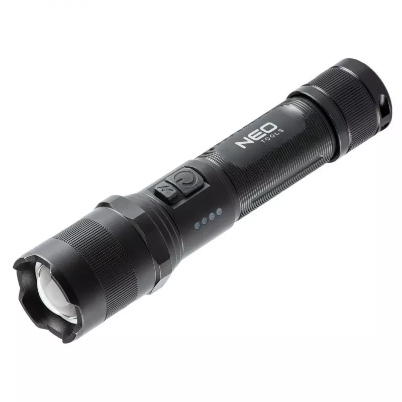NEO TOOLS 99-035 COB LED uzlādējama galvas lampa ar kustību sensoru, 300 lm, IPX4, USB-C, regulējams leņķis, magnētiskā pamatne