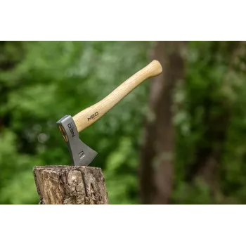 NEO TOOLS bushcraft cirvītis makstī 400g | kalts augsta oglekļa tērauds, hikorija kāts