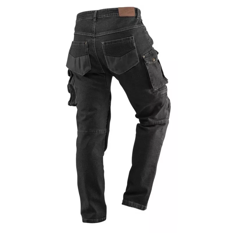 NEO TOOLS DENIM Darba bikses, melnas, L izmērs