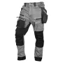 NEO TOOLS Denim Work Bikses ar Cordura Pastiprinājumu, Noņemamām Holstera Kabatām, Pelēkas, L Izmērs