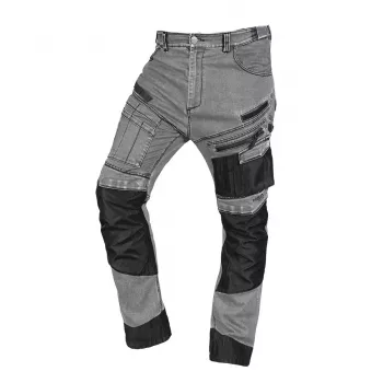 NEO TOOLS DENIM Darba Bikses ar Oksfordas Pastiprinājumu, Pelēkas, XS Izmērs
