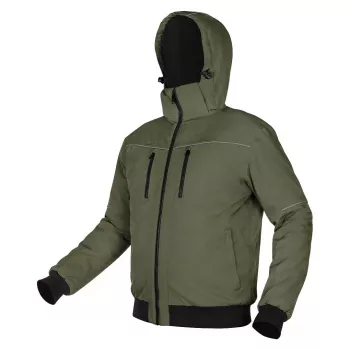 NEO TOOLS Izolēta jaka ar kapuci OUTDOOR, Zaļa, L izmērs