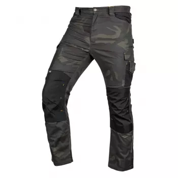 NEO TOOLS Mix&Match audekla darba bikses ar Cordura pastiprinājumu, zaļas kamuflāžas, XL izmērs