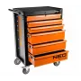 NEO Tools Darbnīcas skapis ar 6 atvilktnēm, 280 kg kopējā slodze, slēdzams, lodīšu gultņu sliedes, pretapgāšanās, 4 riteņi, tērauds